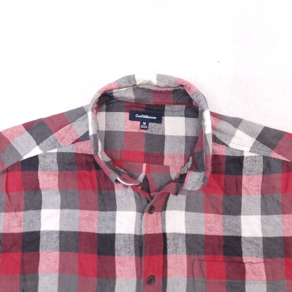 Croft & Barrow Gingham Flannel Casual Button Up Shirt Mens Size Medium M Red - Picture 1 of 10